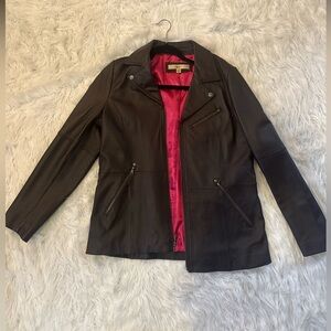 “Motto” vintage brown genuine leather jacket size medium